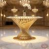 Gold radial tube burst side view grand ballroom spotlights fan burst shadow marble floor