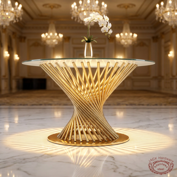 Gold radial tube burst side view grand ballroom spotlights fan burst shadow marble floor