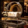 Globe ring sofa hotel VIP lounge wedding venue 45 degree circular ring unique focal point