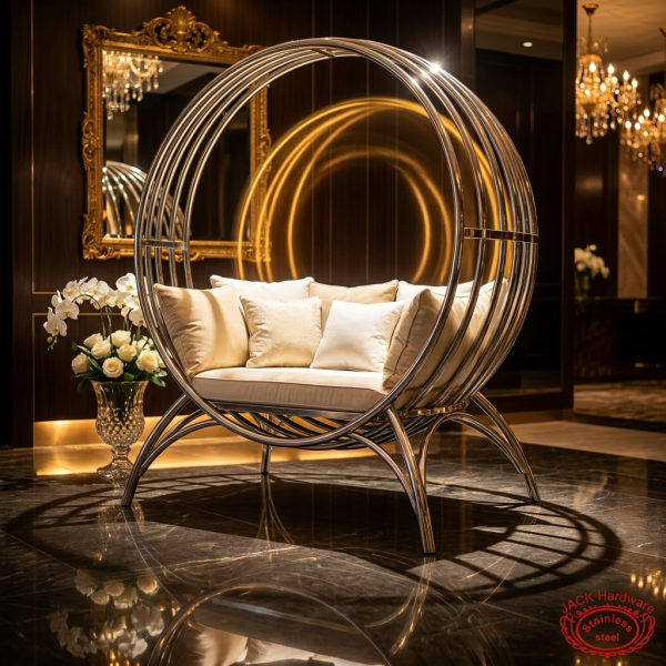 Globe ring sofa hotel VIP lounge wedding venue 45 degree circular ring unique focal point