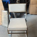 WENDING gold square-tube floating backrest dining chair modern minimalist banquet chair
