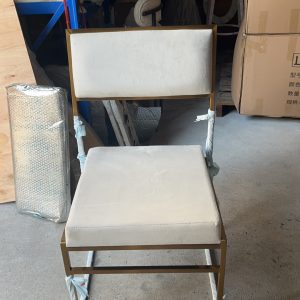 WENDING gold square-tube floating backrest dining chair modern minimalist banquet chair