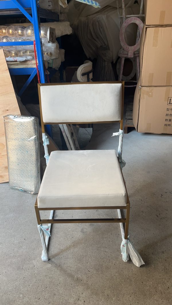 WENDING gold square-tube floating backrest dining chair modern minimalist banquet chair