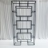 WENDING matte black geometric 3-tier pyramid wedding display stand square frame