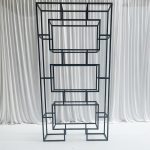 WENDING matte black geometric 3-tier pyramid wedding display stand square frame