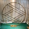 WENDING gold geometric diamond lattice circle moon gate wedding arch backdrop