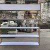 WENDING gold frame white 4-tier wedding display rack lightbox top panel event shelf