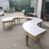 WENDING gold crescent moon fretwork-skirt banquet dining table Chinese luxury wedding table