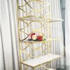 WENDING gold frame wave lattice tall wedding display rack white shelf romantic floral stand