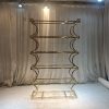 WENDING gold 6-tier wave column luxury wedding display rack Greek key crown champagne shelf
