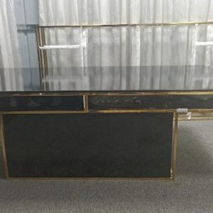 WENDING black gold rectangular signing desk with back shelf wedding reception counter