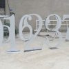 WENDING mirror silver stainless steel artistic number standees wedding table number signs