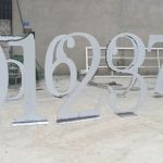 WENDING mirror silver stainless steel artistic number standees wedding table number signs