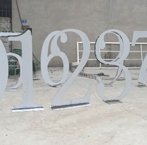 WENDING mirror silver stainless steel artistic number standees wedding table number signs