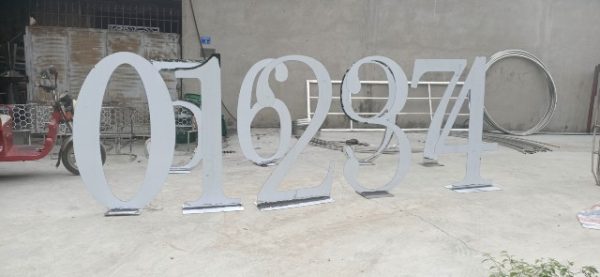 WENDING mirror silver stainless steel artistic number standees wedding table number signs