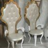 WENDING white gold Baroque tufted throne chair pair European royal wedding sweetheart seats