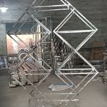 WENDING silver diamond rhombus wedding display rack geometric mirror frame shelf