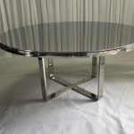 WENDING silver X-cross base round black mirror dining table modern hotel banquet table