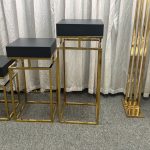 WENDING gold black square display stand set 3-piece grid frame wedding pedestal
