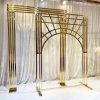 WENDING gold Art Deco sunburst arch backdrop frame luxury wedding ceremony stage