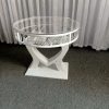 WENDING white heart-frame crystal-pendant round cake table romantic wedding display