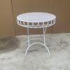 WENDING white iron lattice round folding garden table French vintage wedding display table