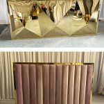 WENDING B05 luxury metal wedding background panel - mirror geometric acrylic and velvet soft tube backdrop decoration