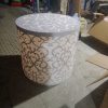 WENDING white baroque scrollwork cylindrical cake table European carved drum pedestal