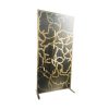 WENDING black gold laser-cut peony floral screen backdrop Chinese art panel stand