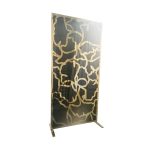 WENDING black gold laser-cut peony floral screen backdrop Chinese art panel stand