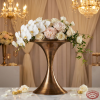 Matte bronze flared trumpet stand hotel wedding 45 degree brushed texture warm spotlight