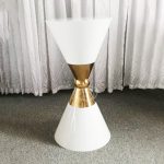 WENDING white gold hourglass cocktail poseur table luxury hotel bar stand double cone