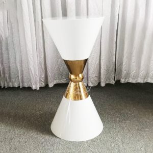 WENDING white gold hourglass cocktail poseur table luxury hotel bar stand double cone
