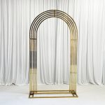 WENDING gold multi-line arch backdrop frame 5-tube layered semicircle wedding arch champagne gold