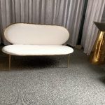 WENDING cream oval arc-back bouclé double sofa Nordic luxury hotel wedding loveseat