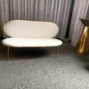 WENDING cream oval arc-back bouclé double sofa Nordic luxury hotel wedding loveseat