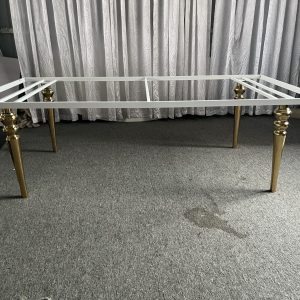 WENDING white frame gold drum-node leg European classical hotel dining table