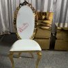 WENDING gold floral crown oval high-back dining chair European Baroque wedding banquet chair