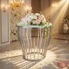 Silver radiating strip cage base stand hotel wedding 45 degree geometric shadow spotlights