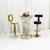 WENDING gold Moroccan lattice bar table 2 stools set luxury hotel bar furniture package
