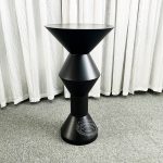 WENDING matte black hourglass high-top cocktail bar table industrial chic stand dark luxury