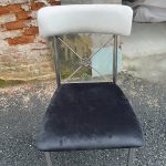 WENDING silver X-back rosette dining chair two-tone grey white modern restaurant chair