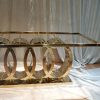 WENDING gold chain-link oval ring base dining table Olympic rings sculptural hotel table