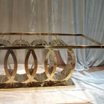 WENDING gold chain-link oval ring base dining table Olympic rings sculptural hotel table